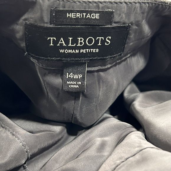 Talbots Pants Women’s 14 Gray White Wool Blend Pinstripe Work Casual Stretch - Picture 12 of 15